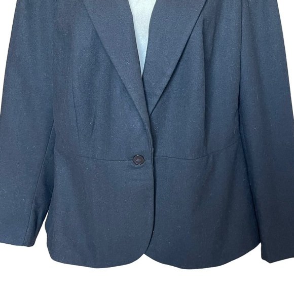 Jessica London Women’s Wool Blend Peplum Coat Jacket Plus Size 24W Black - Picture 3 of 8